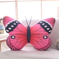 Detailed pink butterfly plush pillow on a beige sofa with realistic wing patterns - 40*30cm (With Filling) / Pink