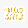 Golden starry face tattoo stickers with moon and stars patterns for party makeup, style VS-006 - 10.5*15cm Face Sticker / VS006 (Gold Star Moon)
