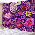Arazzo etnico con motivo paisley viola scuro per la decorazione della camera da letto - 150x130cm / Stile 3 (Paisley Viola Scuro)