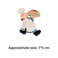 3D-Cartoon-Kühlschrankmagnet Chefkoch mit Pasta aus Harz, ca. 7x5cm groß - Pasta-Stil