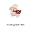 3D resin chef fridge magnet with bread basket and menu base, size 6.5x5cm - Wine and Fruit Basket Style
