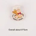 Imán de nevera 3D chef con pan y pasta, decoración de resina para cocina, 6x5cm - Estilo Baguette