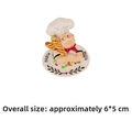 3D Cartoon Koch Kühlschrankmagnet mit Brot und Pasta, Harz-Deko für die Küche, 6x5cm - Baguette-Stil