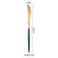 Coltello da bistecca 22,5cm con lama dorata e manico verde scuro opaco, peso 57g - Coltello da Tavola Verde e Oro