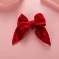 Barrette à cheveux nœud en velours rouge fait main avec design en queue d'aronde - Rouge