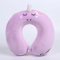 Cuscino da viaggio a forma di U unicorno in memory foam in morbida lavanda - Unicorno Viola