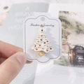Spilla albero di Natale bianca con strass colorati su scheda di presentazione - Albero di Natale bianco