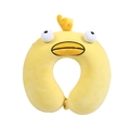 Yellow duck cartoon U-shaped memory foam travel neck pillow with soft plush finish - Yellow Duck