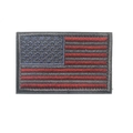 Embroidered USA flag morale patch with red and blue stripes for tactical gear - Red Grey