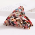 Detail of colorful acetate triangle hair claw clip with colorful stone pattern texture - S140-12 Triangle Colorful Stone