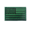 Tactical US flag embroidery patch in black and green for outdoor gear and backpacks - Bright Green