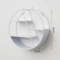 Mensola a muro circolare bianca minimalista in ferro con tre livelli, diametro 29cm - Rotondo / Bianco
