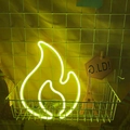 Yellow flame shaped LED neon sign light for bedroom wall decoration with USB cable - 1-2W / Flame Yellow