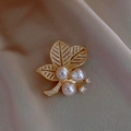 Gold Zirconia Leaf (12. Zirconia Leaf Brooch)