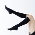 Over-knee yoga five-finger socks in black with non-slip dots and warm thermal fabric - One Size / (Mesh) Black