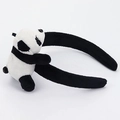 Cute panda plush headband for kids featuring black and white soft faux fur hair accessory - Giant Panda Headband