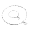 Set di gioielli in acciaio argento con collana e bracciale a cuore e chiusura a T - Set Acciaio (KS136637-Z)