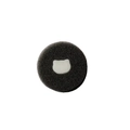 Black round makeup brush cleaning sponge with white cat shaped cutout detail - Cat Style Sponge Core