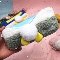 Astuccio in peluche giapponese stile marinaro con pon pon e grande capacità di spazio - Bianco Verde