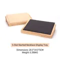 Black and beige wooden jewelry display tray with 5 slots for necklaces and bracelets - 5-Slot Inclined Chain Tray / Off White