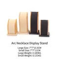 Wooden jewelry stand set for necklaces in black and beige velvet, small and large sizes - Arc-Shaped Necklace Stand / Dark Gray