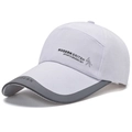 White and grey baseball cap with Modern British sports embroidery and long visor - Adjustable / White