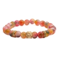 Pulsera calavera de acero inoxidable con cuentas de ágata de 8mm en varios colores - Dorado