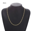 65cm golden Figaro chain necklace for men with high polished finish on neck model - 65cm / Gold