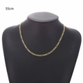 55cm golden Figaro link chain necklace for men shown on a black mannequin bust - 55cm / Gold