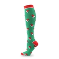 Chaussettes de compression de Noël avec motifs de bonnets de Père Noël rouges - S/M / Bonnet de Noël
