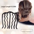 Große 9,5 cm schwarze Haargabel aus Eisen mit gewellten Zähnen für DIY-Dutt - Stil D Groß (9.5CM)