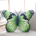 Detail of green butterfly plush pillow with realistic wing texture on a soft sofa - 40*30cm (With Filling) / Green