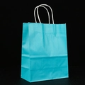 Himmelblaue Papiertragetasche mit weißen Kordelgriffen und matter Oberfläche für Geschenke - Blassblau
