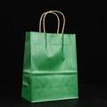 Vertical green kraft paper gift bag with twisted paper handles for retail and packaging - 130g Russian Kraft / Small Vertical 21x15x8cm / Dark Green