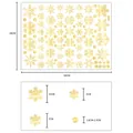 Pegatinas hexagonales de copos de nieve dorados para ventanas de Navidad, 44x59cm - Dorado