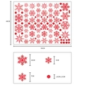 Set pegatinas navideñas copo de nieve rojo 44x59cm para decoración de ventanas y hogar - Rojo