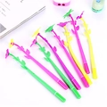 Creative flower shaped pens in green, pink, purple and yellow with leaf details - Flower Shape