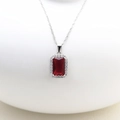 D1582 Single Pendant - Rose Red / 925 Silver