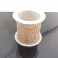 Catena piatta in acciaio inossidabile dorato su rocchetto bianco per gioielli fai-da-te - 0.5x2.0mm / Oro rosa