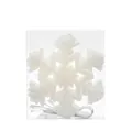 Set de 6 adornos de copos de nieve de Navidad blancos con purpurina plateada fina - Copo de Nieve Blanco / 6 Uds