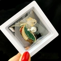 Exquisite goldfish brooch with crystals and pearls in a black display gift box - Goldfish Style (XZ060)