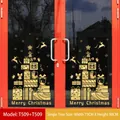 Golden Christmas tree window decals with reindeer and gift boxes 75x90cm set of two - T509+T509 Set