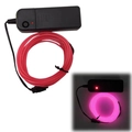 Pink EL cold light wire set with portable battery pack controller for stage decoration - 3M / Pink