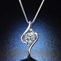 Detailed macro view of 1-carat moissanite necklace with spiral vortex pendant and box chain - Q024 Twisted Vortex 1ct