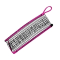 Macro detail of magenta fabric woven on black metal banana hair clip with secure ball clasp - 40 Teeth / Rose Red