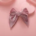 Barrette à cheveux en velours rose faite main avec design élégant à double couche - Rose rose