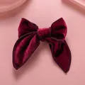 Pince à cheveux nœud papillon en velours bordeaux fait main avec design élégant - Bordeaux
