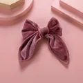 Barrette à cheveux nœud en velours fait main rose poudré avec texture douce - Rose racine de lotus