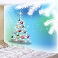 Moderne leuchtende Spiral-Weihnachtsbaum Wandteppich für festliche Heimdekoration - 150x130cm / Stil 2-Blaugrüner Spiralbaum
