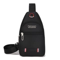 Men's compact oxford cloth chest bag with adjustable strap and Sport logo in black - Black 05